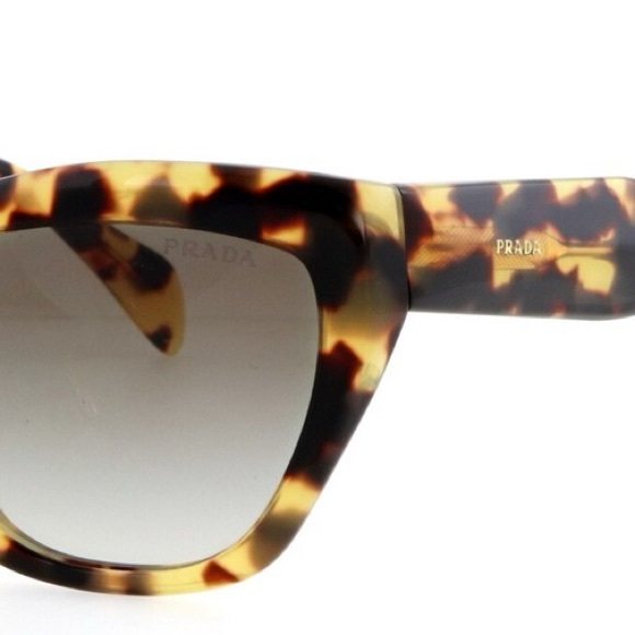 Prada Cat Eye Sunglasses Marbled Tortoise Brown Lens - Picture 2 of 15